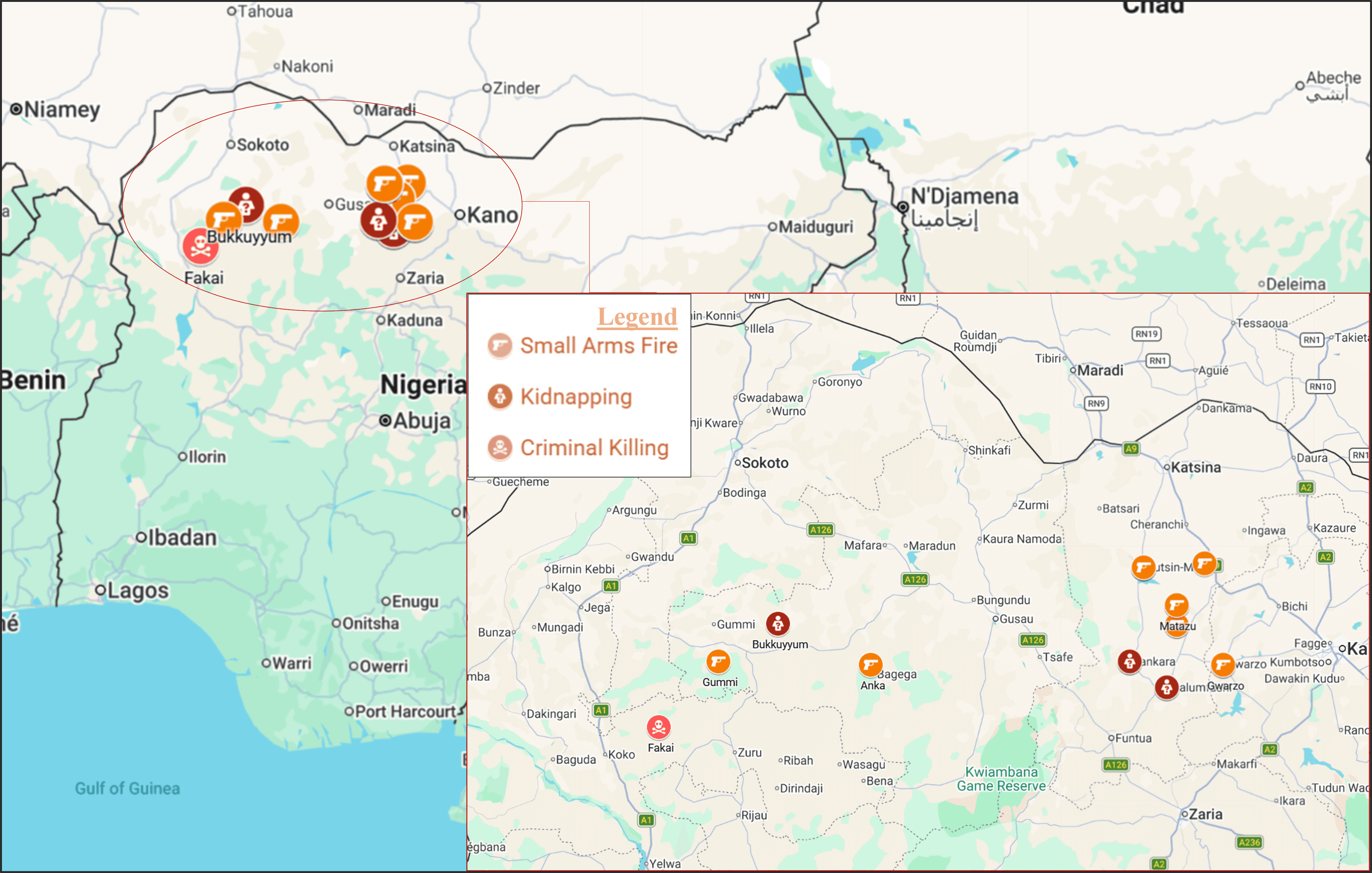 Significant Locations Impacted by Armed Incursions Between May 3 - 9