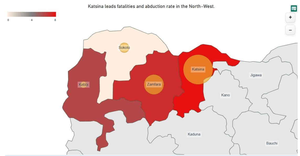 Map Highlighting Confirmed Fatalities Per State Between 23-30 March